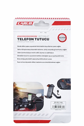 Telefon Tutucu Ayna Bağlantılı Silikonlu Siyah - Turuncu