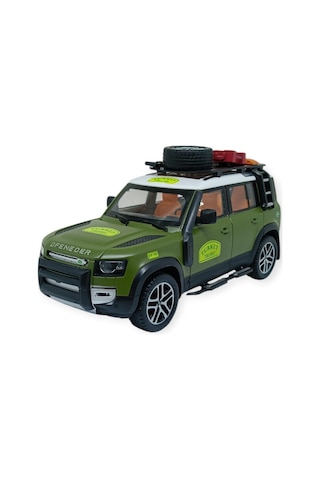 Model Araçlar - Metal Sesli Off-road Araba 22 Cm - Yeşil Yeşil