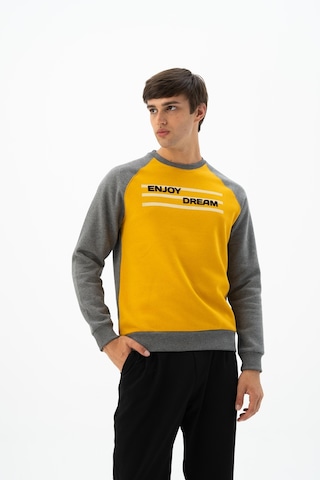 Arma Erkek Büyük Beden Bisiklet Yaka Sweatshirt K24124884401 Sarı