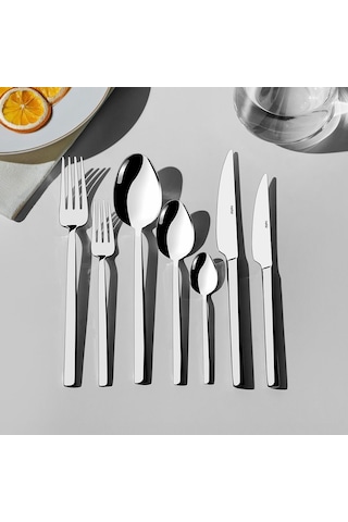 Nehir Dalyan Sade 12 Kişilik 84 Parça Kutulu Çatal Kaşık Bıçak Takımı Gümüş