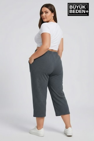 Süperlife Kadın Büyük Beden Şort 3xl-6xl Rahat Kesim Diz Altı Günlük Şort-spr26bsrk591 Füme