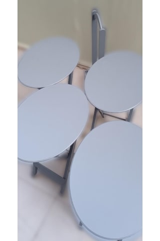 1448bng90133çanta Zigon Sehpa Oval Model Dörtlü Ahşap Mdf Gri Renk Uyumu Kutu Sevk El Yapımı