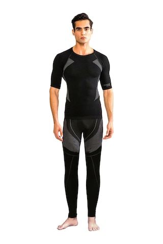 Thermoform Extreme Erkek Seamless Termal Kısa Kollu İçlik Seti Siyah Renkli