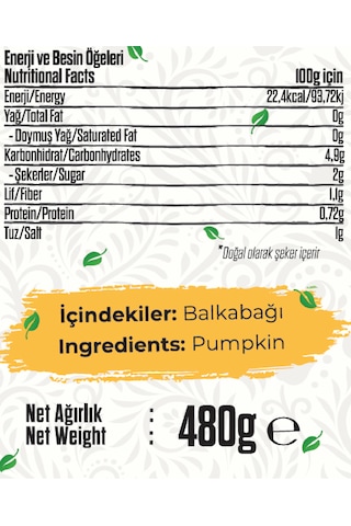 Talia Balkabağı Püresi Şeker İlavesiz 480g