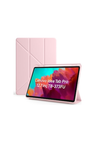 Lenovo Idea Tab Pro 12.7inç Tb-373fu Kılıf Kalem Bölmeli Trifolding Case Kılıf