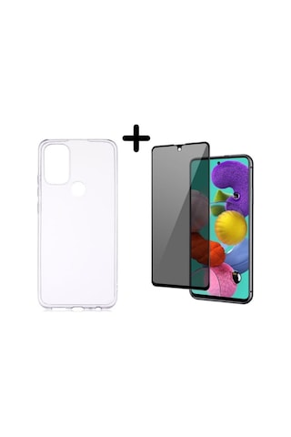 Omix X500 Soft Yumuşak Silikon Telefon Kılıfı Ve Hayalet Tam Kaplayan Cam Ekran Koruyucu Col179385-şeffaf