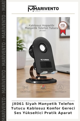 Jx061 Siyah Manyetik Telefon Tutucu Kablosuz Konfor Gereci Ses Yükseltici Pratik Aparat
