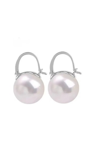 925 Ayar Gümüş 14 Mm İnci Küpe Gümüş