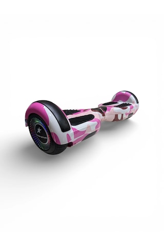 Elektrikli Kaykay Hoverboard Bluetooth Hoparlörlü 6.5 Inch Otomatik Akıllı Denge RS-S5 -Pink Camo