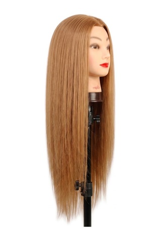 Kuaför Eğitim Mankeni / Yaki + Masa Aparatı / Karamel - Wugt-898381 Çok Renkli