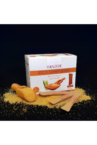 Hanzade Bitkisel Stick Esmer Şeker 100 Sticks 300 G x 3 Adet