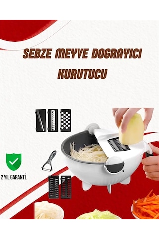 Süzgeçli Çok Fonksiyonlu Döner Rende Ve Doğrayıcı