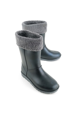 Gezer Kadın Kışlık Pvc İçi Kürklü Su Geçirmez Günlük Çizme Siyah