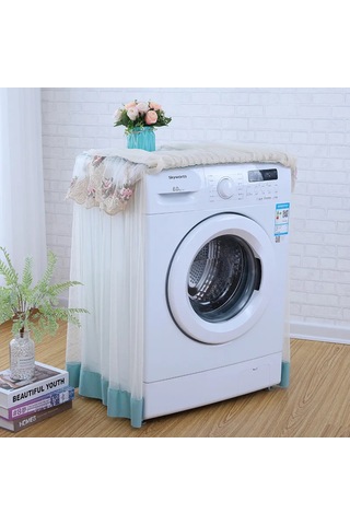 Kangvka Sarı Peleren Desenli Çamaşır Makinesi Toz Koruyucu Kılıf - Ev Dekorasyonu Ve Hediye Seçeneği - 60x60x85 Cm Sarı