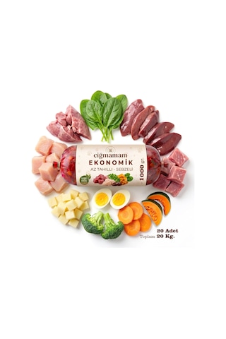 Ekonomik Barf Köpek Maması 20 Kg - 1000 G X 20