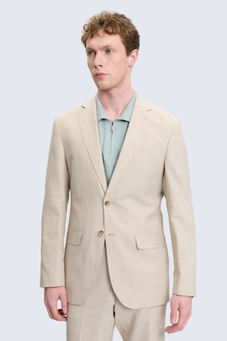 Hatemoğlu Bej Slim Fit Mono Yaka Keten Casual Takım Elbise