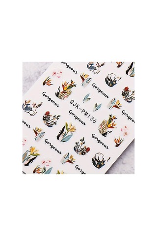 Nailist Floral Çiçekli Seri - Altın Yaldızlı Yapışkan Tırnak Sticker Nail Art Tırnak Dövmesi 77069756