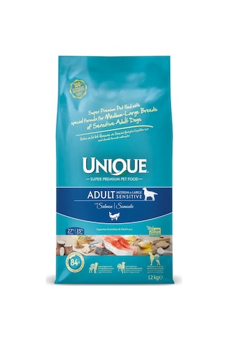 Unique Sensitive Orta Ve İri Irk Yetişkin Köpek Maması Somonlu 12 Kg Unique Sensitive Orta Ve İri Irk Yetişkin Köpek Maması Somonlu 12 Kg