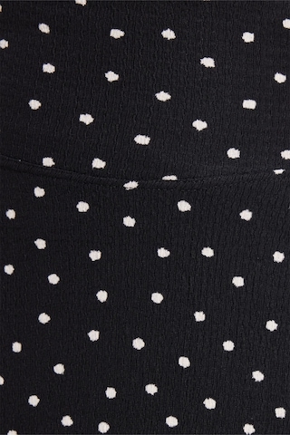 Tudors Kadın Slim Fit Dar Kesim Yüksek Bel Puantiyeli Pamuklu Siyah Etek -50954