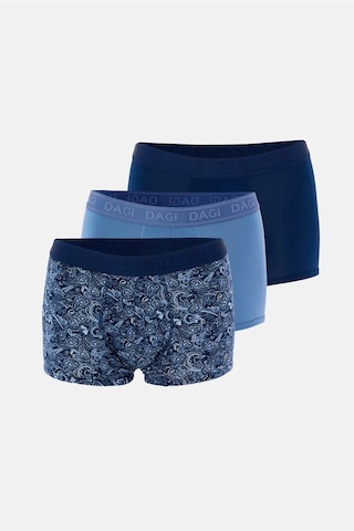 Dagi Erkek Lacivert Mavi 3'lü Desenli Micro Modal Boxer- 4210lm Lacivert - Mavi