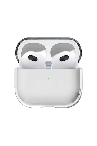 Apple AirPods Uyumlu 3. Nesil Kılıf Şeffaf Sert Kristal Zore Airbag 14 Kılıf Renksiz