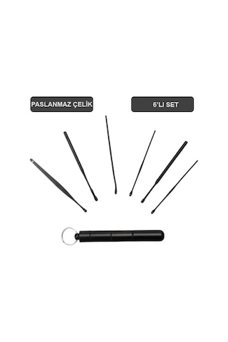 Ezere Paslanmaz Çelik Spiral Kulak Temizleme Seti 6'lı