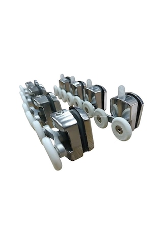 Proalet Duşakabin Tekeri, Krom 8 Li Takım, 24 Mm Çap, Alt Üst Takım, Cam, Kabin Tekerleği, Dayanıklı Yedek Parça Gri Beyaz