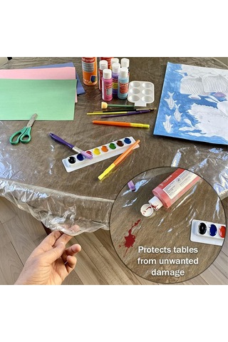 Lemestar Tek Kullandım Silikonlu Yuvarlak Masa Örtüsü - 48r 36-44 İnç Uyumlu Şeffaf Pvc Materyal Diğer