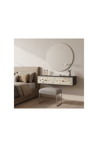 Da1207atg Moka Dresuar Ve Antre Rafı Antrasit-traverten-gold 120cm Antrasit - traverten - Altın