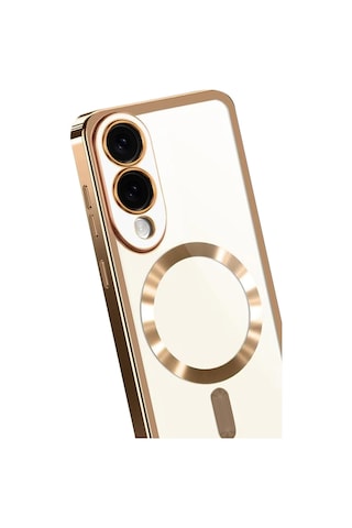 Newface - 609 - Samsung Galaxy Uyumlu S25 Edge Kross Magneticsafe Kapak - - Kmrsfres - Çöl Titanyum