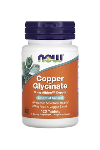 Now Foods, Copper Glycinate, 3 Mg, 120 Tablet