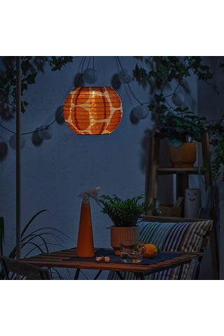 Ikea Solvınden Led'li Güneş Enerjili Aydınlatma, Turuncu-beyaz, 22 Cm
