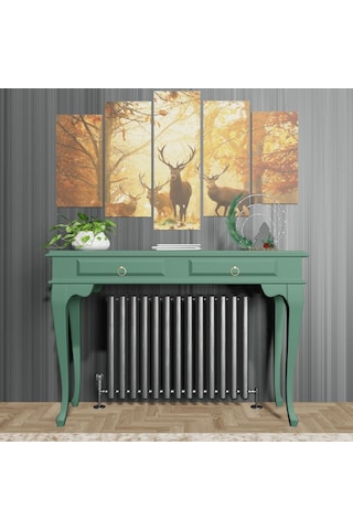 Roys Ahşap 100 Cm Yeşil Çekmeceli Petek Üstü Yüksek Dresuar Ahşap