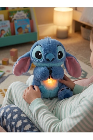 Stitch Işıklı Sesli Uyku Arkadaşı Peluş Oyuncak 21 Cm - Gece Lambalı Peluş Oyuncak Lacivert