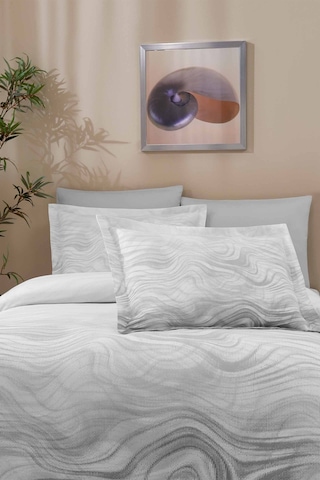 Albite Süper King Size Saten Nevresim Takımı Bej