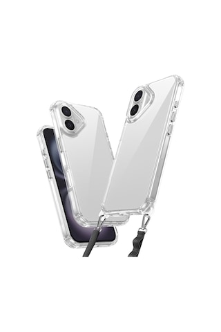 Apple iPhone 16 Uyumlu Kılıf Askı Aparatlı İp Takılabilen İp Üründe Yoktur Telefon Kılıfı