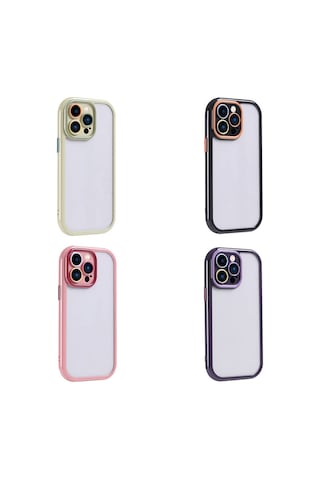 Zore Apple iPhone Uyumlu 14 Pro Max Kılıf Kamera Korumalı Renkli Kenar Ve Çerçeve Tasarımlı Nvth Vitamin Kapak-siyah