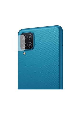 Samsung Uyumlu Galaxy A12 Kamera Lens Koruyucu Nano Cam Şeffaf Tam Kaplama