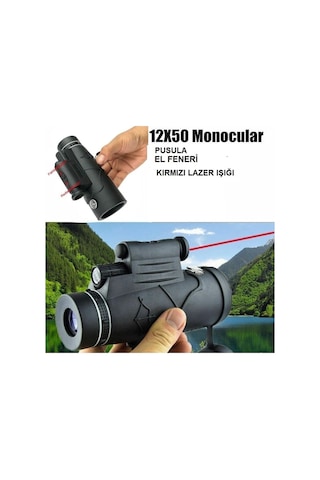 100x80 Zoom Lazer Işıklı El Fenerli Hd Teleskop Dürbün Siyah