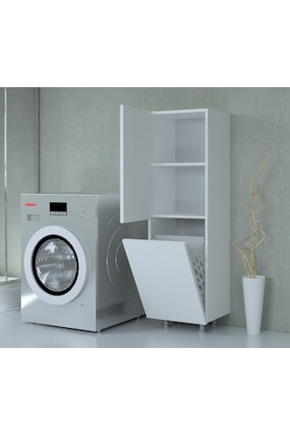 Verona Çamaşır Sepetli Dolap Çok Renkli