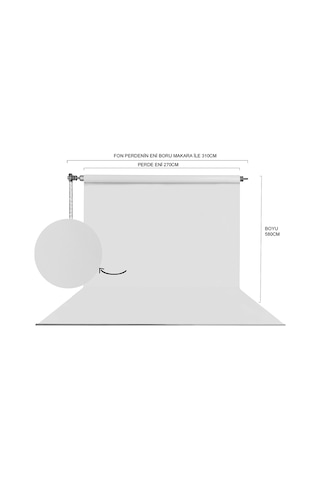 Hs Stüdyo Teknik 270x580cm Beyaz Fon Perde Seti