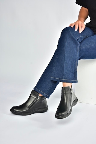Fox Shoes V398577603 Siyah Hakiki Deri Kadın Bot Siyah-hakiki Deri