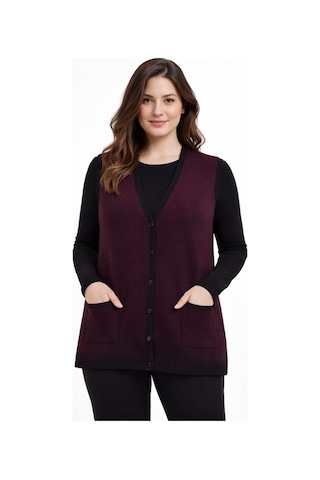 Gürkan Kadın Anne Triko Yelek Bgl-st05292 Bordo