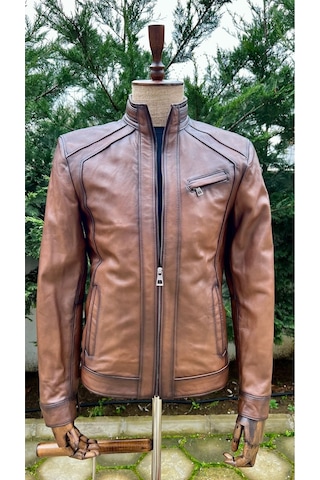 Always Leather Usta İşi Özel Dikim Hakiki Deri Ceket 1803340009 Kahverengi