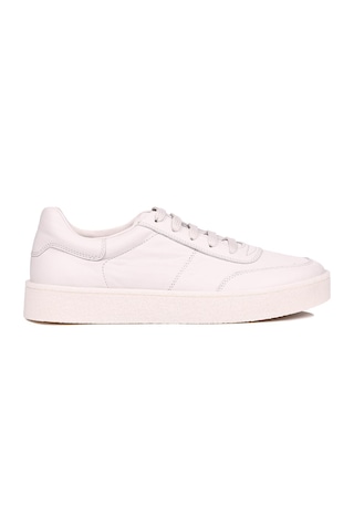 Shoetyle - Bej Renk Hakiki Deri Bağcıklı Erkek Sneaker 666-4404-1344 Bej