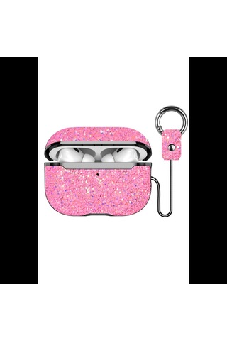 Onegif Apple Uyumlu AirPods 3 3.nesil Bright Simli AirPods Kapak - Pembe