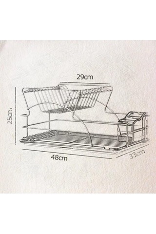 Geseus Home KB009s İki Katlı Tabaklık Bulaşıklık Mat Siyah