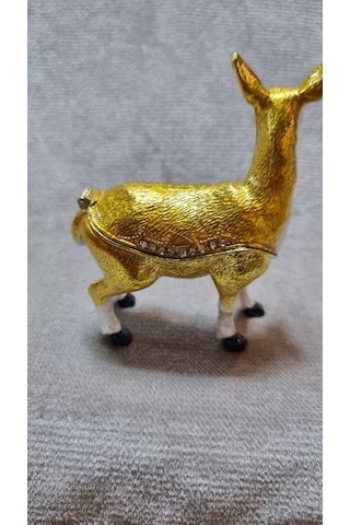 Zirkon Taşlı Emaye Ceylan Biblo Kutu 001