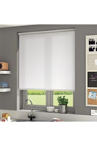 Kidmex Beyaz Keten Modern Stor Perde Eteksiz