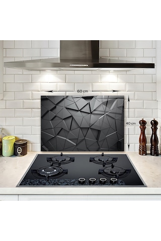 Decorita Antrasit Kristal | Cam Ocak Arkası Koruyucu |40cm x 60cm